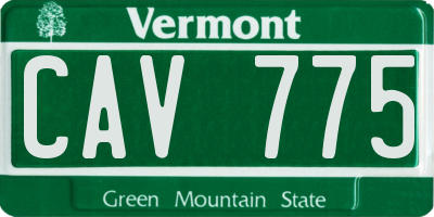 VT license plate CAV775