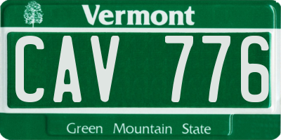 VT license plate CAV776