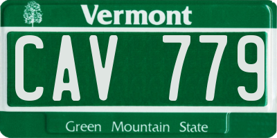 VT license plate CAV779