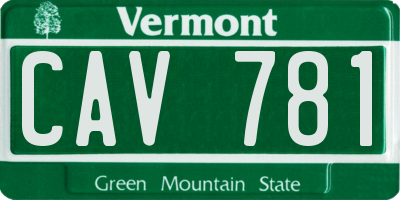 VT license plate CAV781
