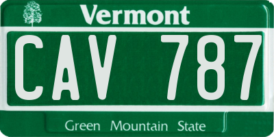 VT license plate CAV787