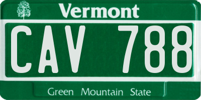 VT license plate CAV788