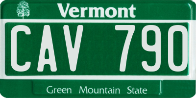 VT license plate CAV790