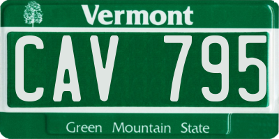 VT license plate CAV795