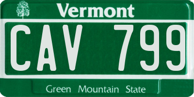 VT license plate CAV799