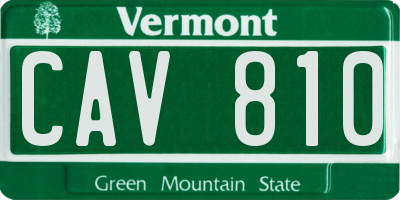 VT license plate CAV810