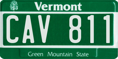 VT license plate CAV811