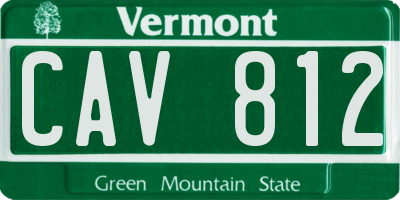 VT license plate CAV812