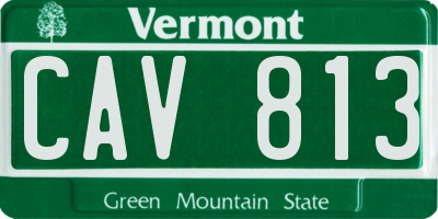 VT license plate CAV813