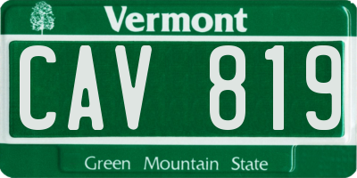 VT license plate CAV819