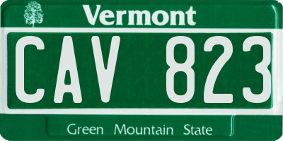 VT license plate CAV823