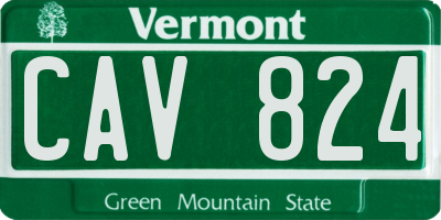 VT license plate CAV824