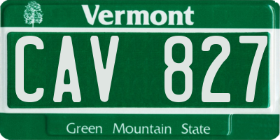 VT license plate CAV827