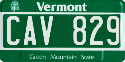 VT license plate CAV829