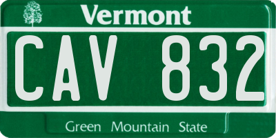 VT license plate CAV832