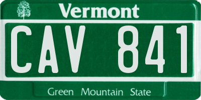 VT license plate CAV841