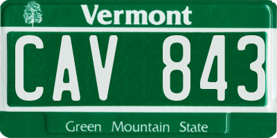 VT license plate CAV843
