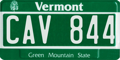 VT license plate CAV844