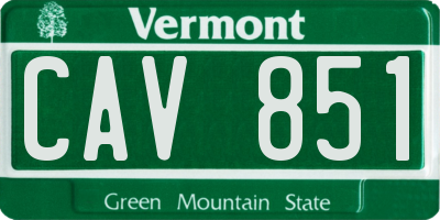 VT license plate CAV851