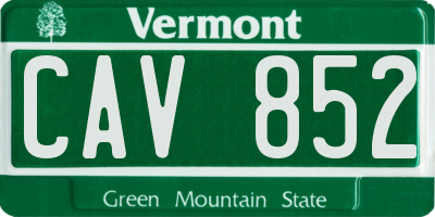 VT license plate CAV852