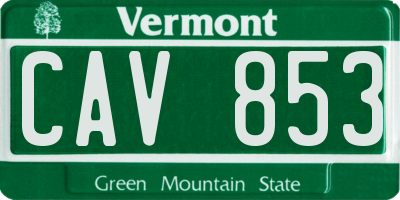 VT license plate CAV853