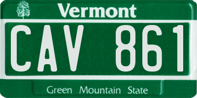 VT license plate CAV861