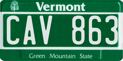 VT license plate CAV863