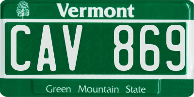 VT license plate CAV869