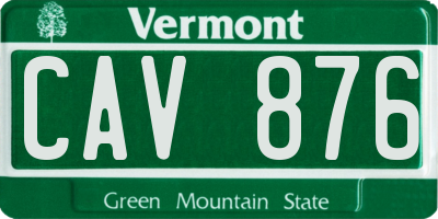 VT license plate CAV876