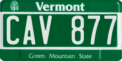 VT license plate CAV877