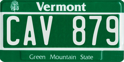 VT license plate CAV879