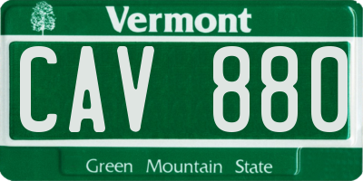 VT license plate CAV880