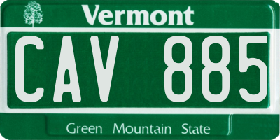 VT license plate CAV885