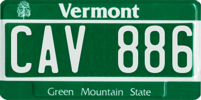 VT license plate CAV886