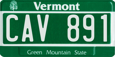 VT license plate CAV891