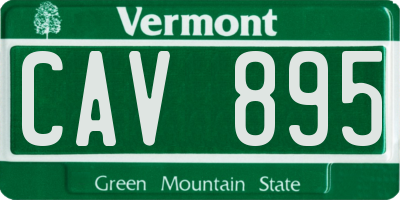 VT license plate CAV895