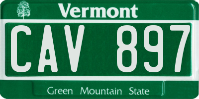 VT license plate CAV897