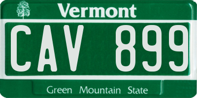 VT license plate CAV899