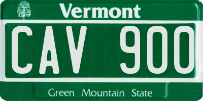 VT license plate CAV900