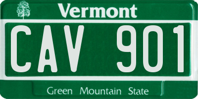 VT license plate CAV901