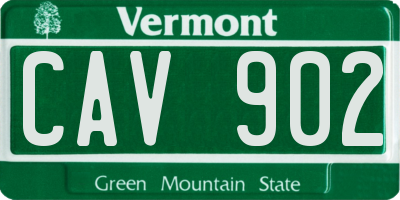 VT license plate CAV902