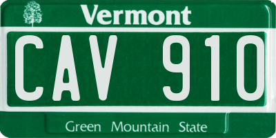 VT license plate CAV910