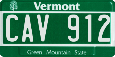 VT license plate CAV912