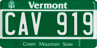 VT license plate CAV919