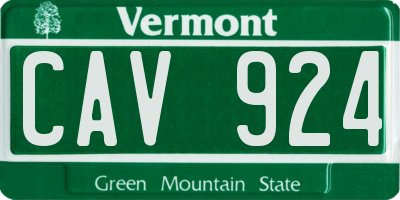 VT license plate CAV924