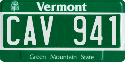 VT license plate CAV941