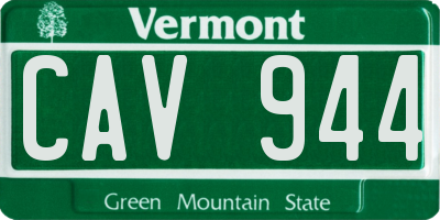 VT license plate CAV944