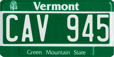 VT license plate CAV945