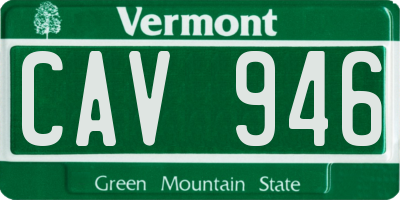 VT license plate CAV946