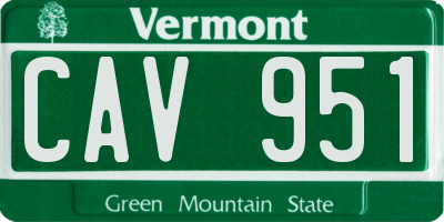VT license plate CAV951